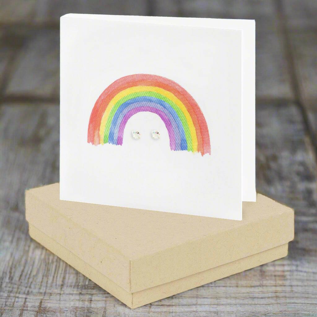 Handmade Rainbow Sterling Silver Stud Earrings - Gift-Ready Boxed - Crumble and Core
