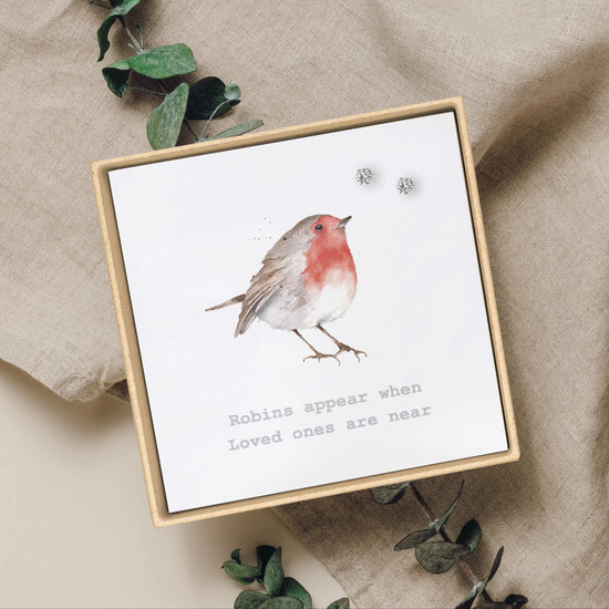 Sterling Silver Crystal Stud Earrings with Sympathy Card - Boxed Gift for Remembrance - Crumble and Core