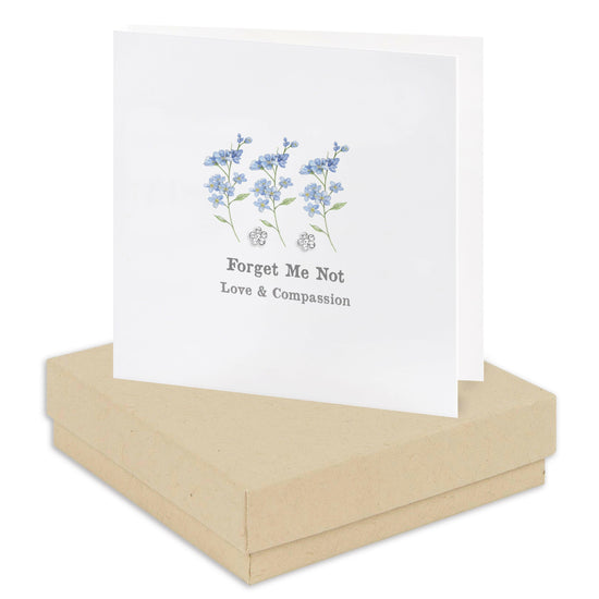 Sterling Silver Stud Earrings with Forget Me Not Card - Elegant Gift for Her - Crumble and Core