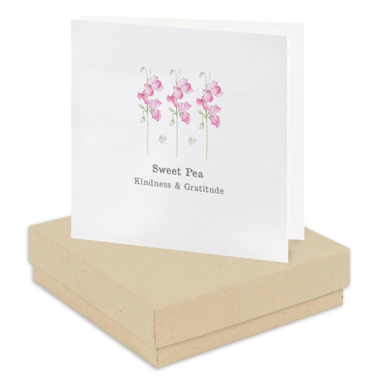 Sterling Silver Sweet Pea Earrings Card Set in Gift Box Ideal Gifting Option - Crumble and Core