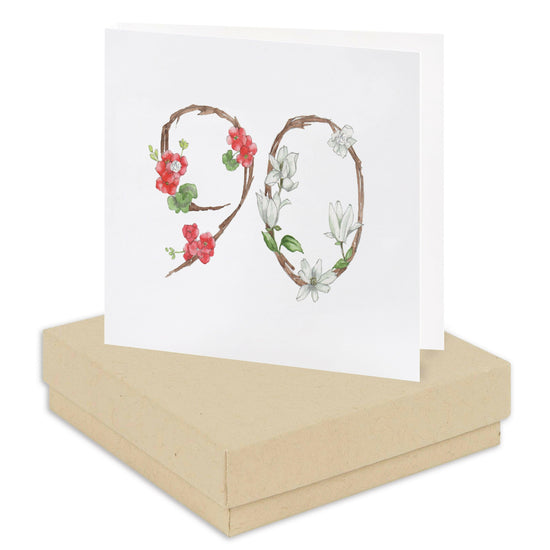 Sterling Silver Crystal Stud Earrings - Elegant 90th Birthday Gift with Box Card - Crumble and Core