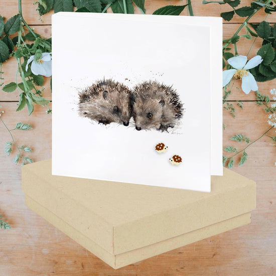 Sterling Silver Hedgehog Stud Earrings - Cute Animal Jewelry Gift for Animal Lovers - Crumble and Core