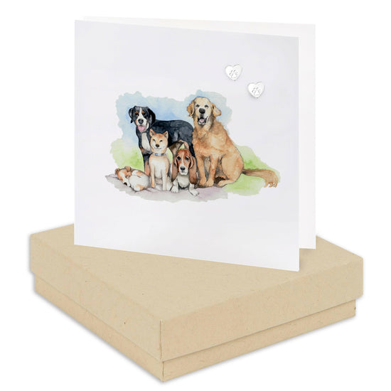 Sterling Silver Dog Paw Stud Earrings on Card Ideal Gift for Dog Lovers - Crumble and Core