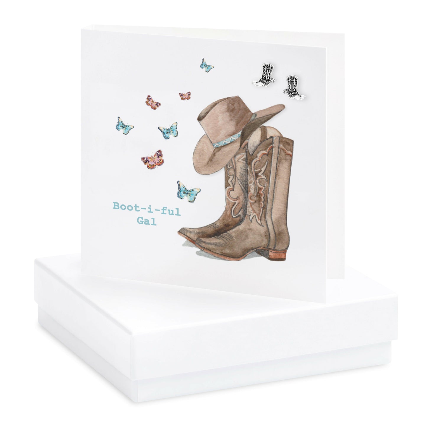 Sterling Silver Cowboy Stud Earrings - Gift-Ready in Elegant Box - Crumble and Core