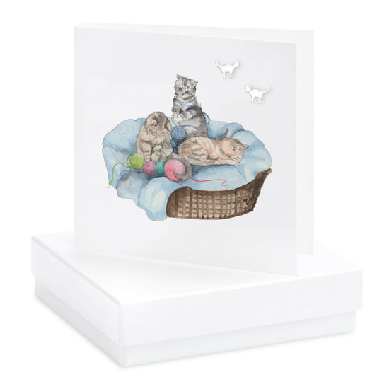 Sterling Silver Cat Stud Earrings - Perfect Gift for Cat Lovers - Boxed Cat Gift - Crumble and Core