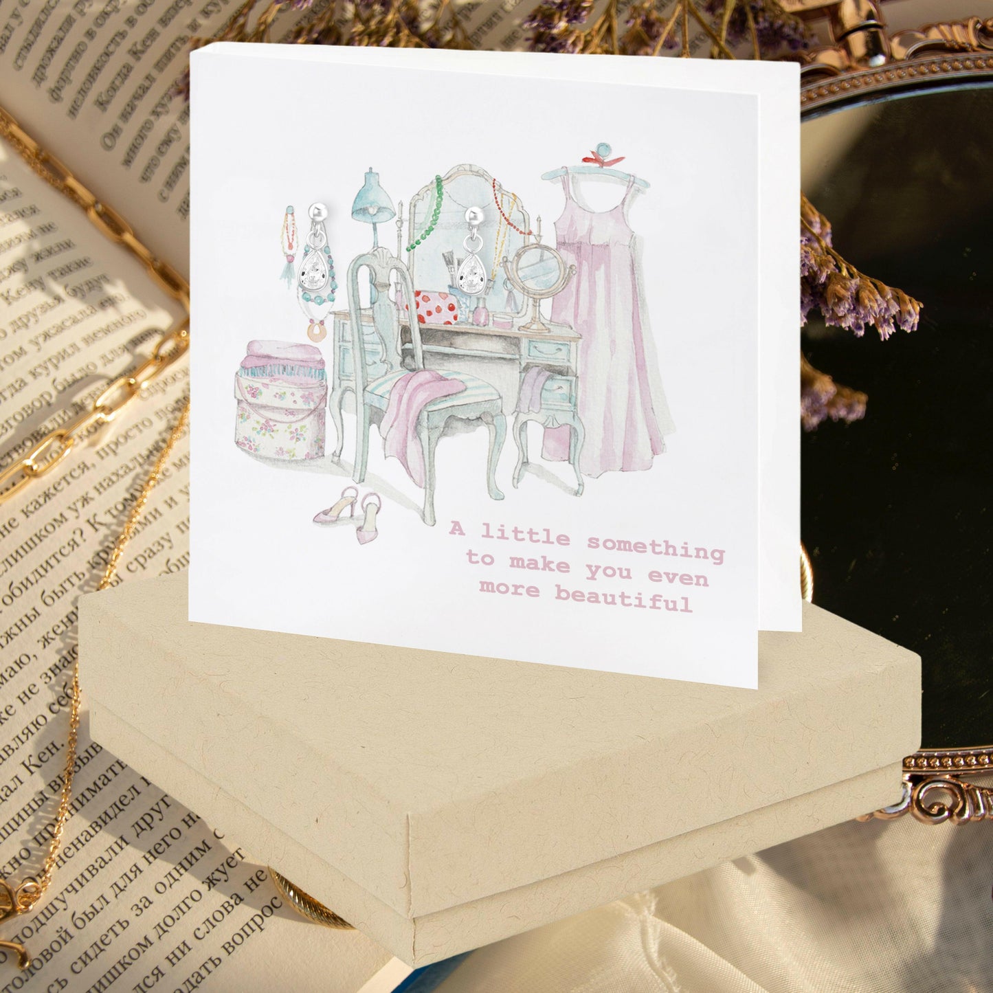 Stylish Silver Sterling Stud Earrings with Dressing Table Gift Box - Crumble and Core