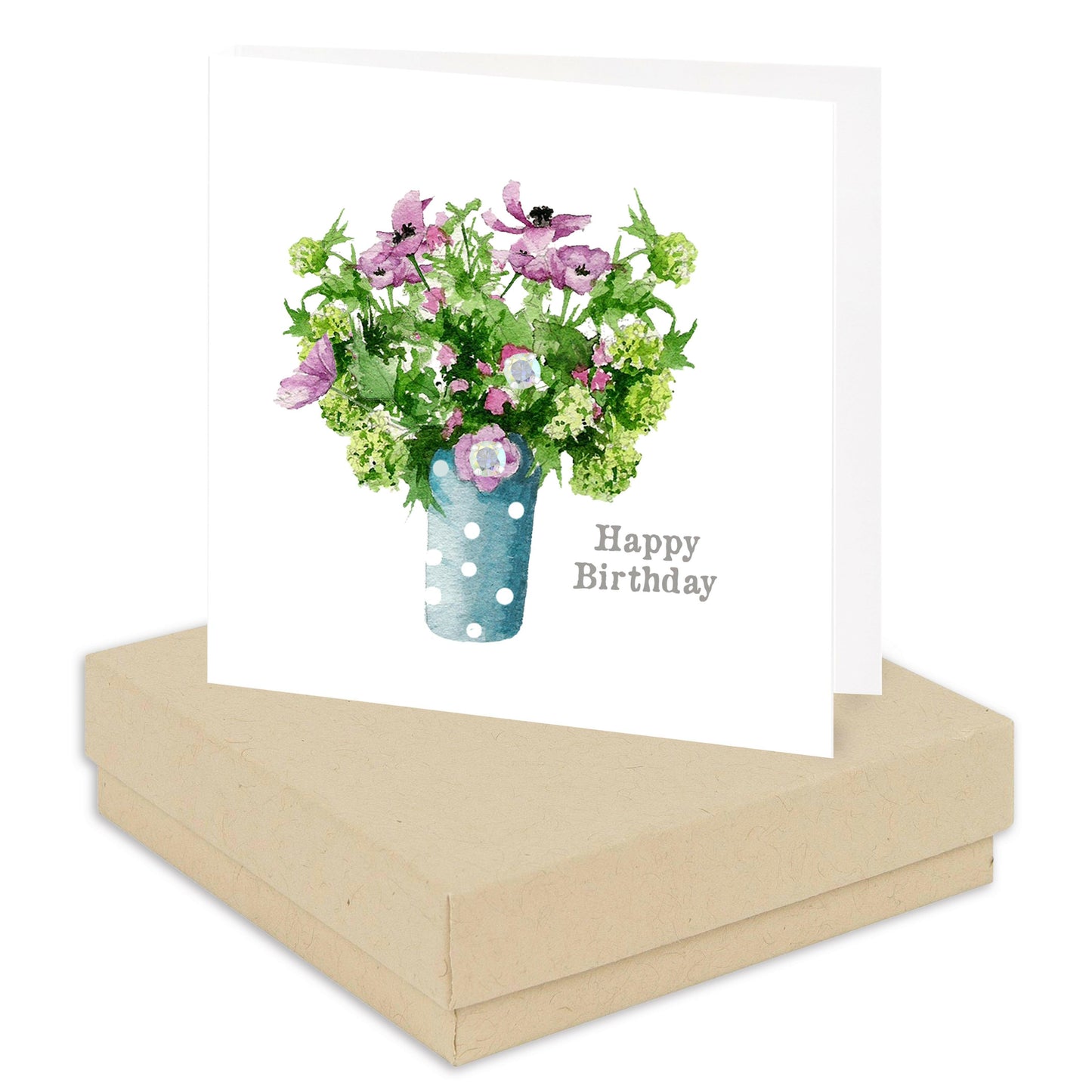 Sterling Silver Stud Earrings in Charming Dotty Vase - Perfect Floral Birthday Gift - Crumble and Core