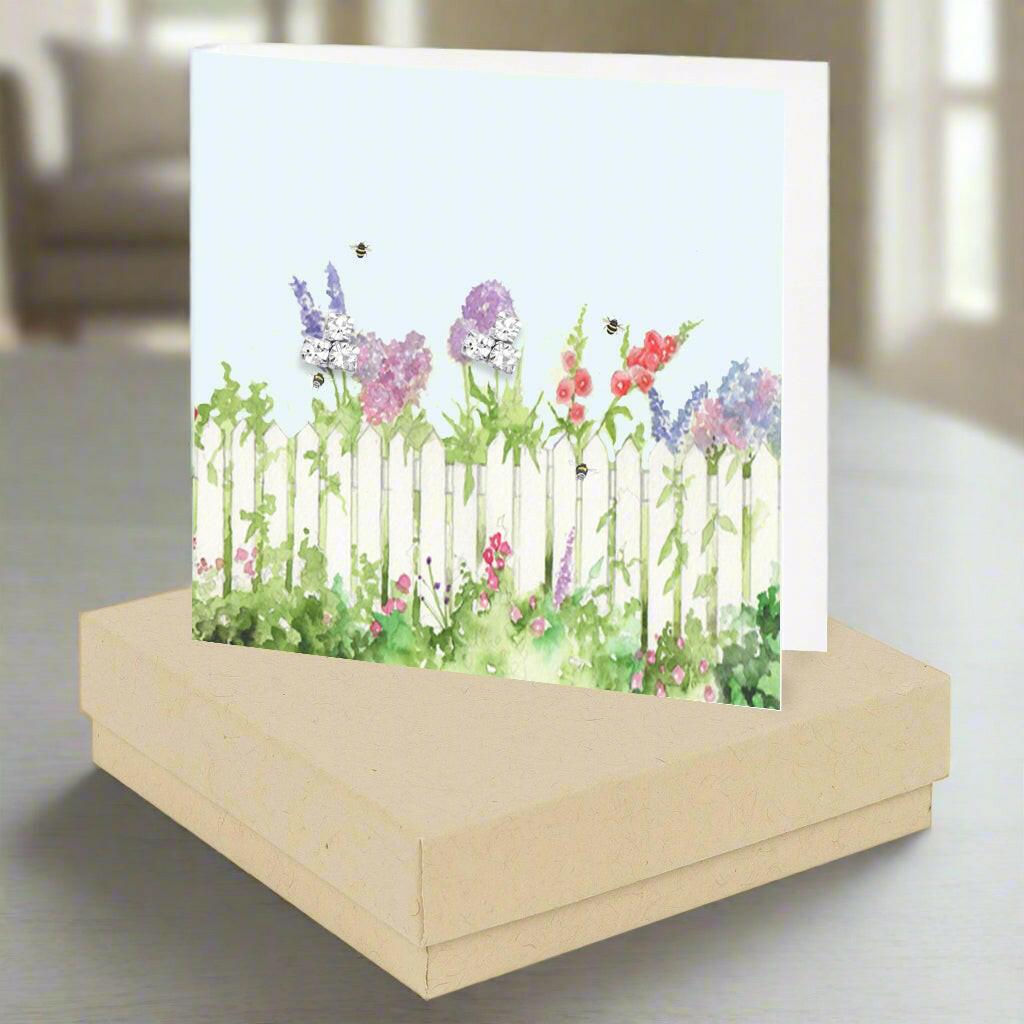 Sterling Silver Stud Earrings - Hand finished Garden Themed Gift - Boxed Jewellery - Crumble and Core