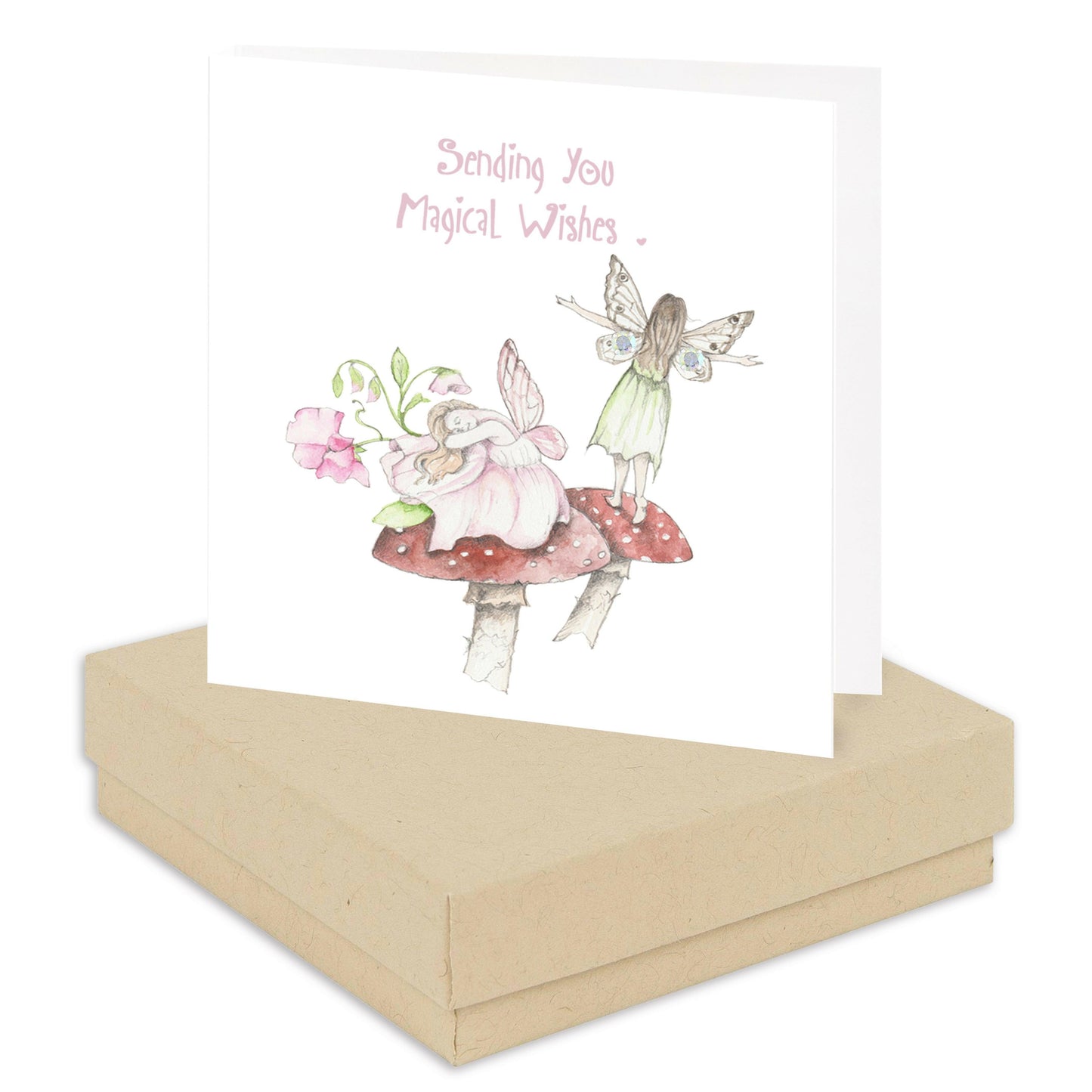 Sterling Silver Crystal Stud Earrings Fairy Toadstool - Enchanting Gift for Fairy Enthusiasts - Crumble and Core