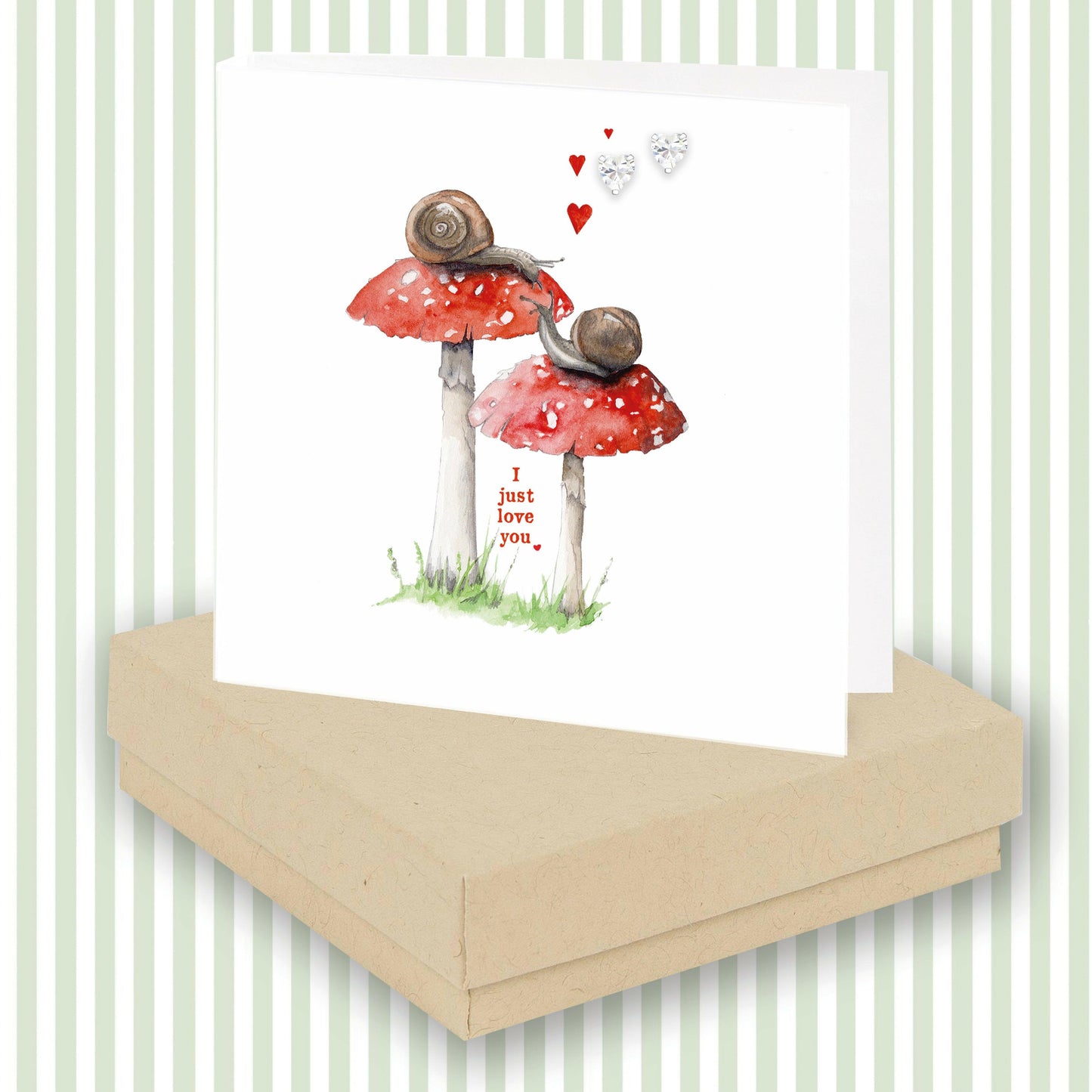 Sterling Silver Crystal Heart Drop Earrings - Jewellery Gift, Box and Card for Loved Ones - Crumble and Core