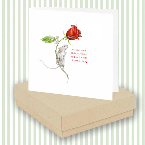 Sterling Silver Rose Stud Earrings - Cute Gift Box for Loved Ones and Valentines Day - Crumble and Core