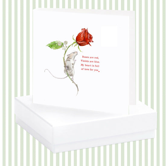 Sterling Silver Rose Stud Earrings - Cute Gift Box for Loved Ones and Valentines Day - Crumble and Core