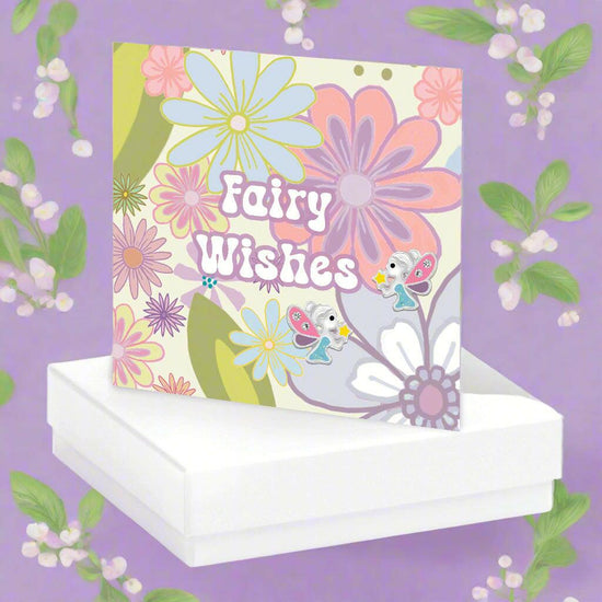 Sterling Silver Fairy Stud Earrings in - Fairy Wishes Gift Boxed - Crumble and Core