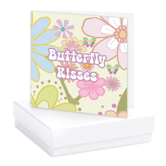 Sterling Silver Butterfly Stud Earrings Colourful Gift Boxed Present for Her - Crumble and Core