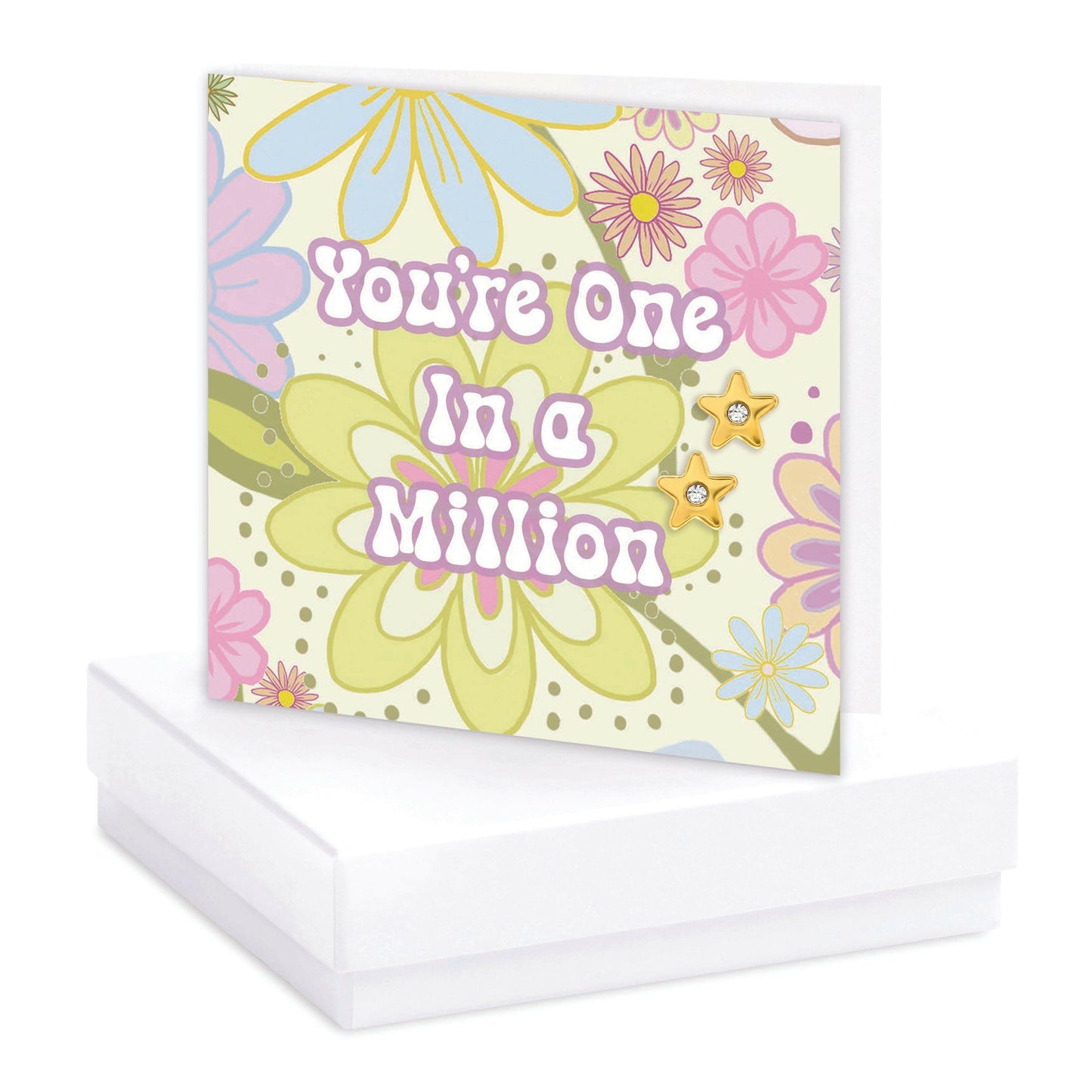 Gold Plated Star & CZ Stud Earrings on Crumble Babe One In A Million-Boxed Gift - Crumble and Core