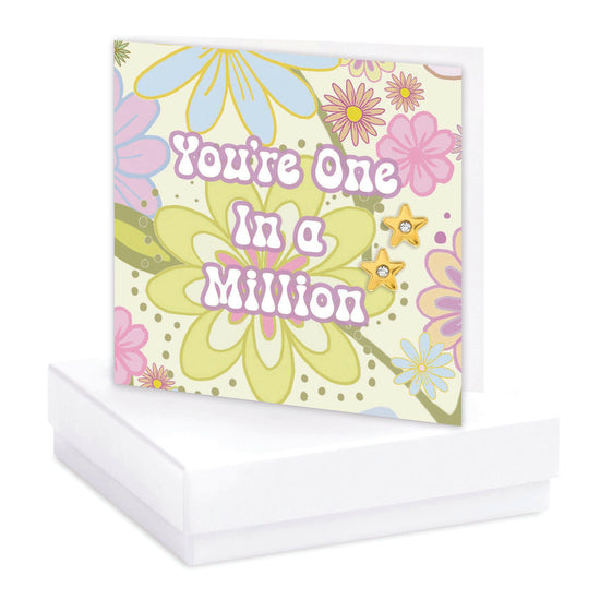 Gold Plated Star & CZ Stud Earrings on Crumble Babe One In A Million-Boxed Gift - Crumble and Core