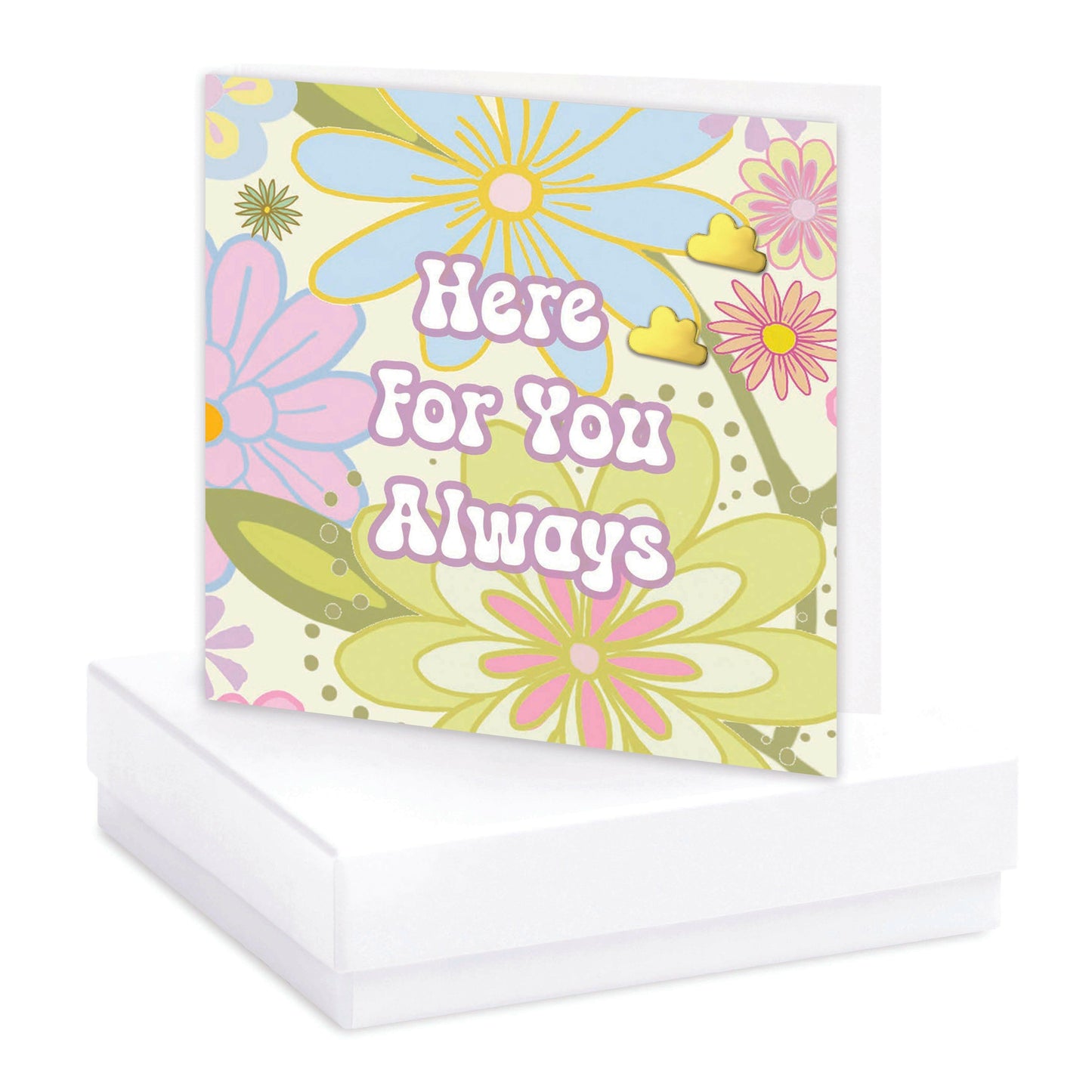 Gold Plated Cloud Stud Earrings on Crumble Babe Here For You -Boxed Gift - Crumble and Core