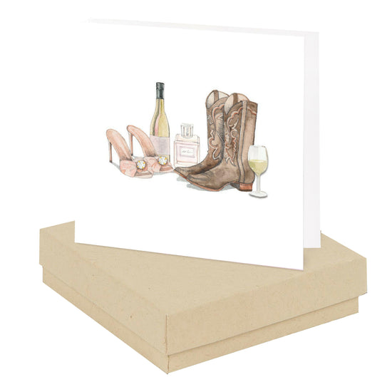 24K Gold Plated Sterling Silver CZ stud Earrings on Boots,Wine & Bling-Boxed Gift - Crumble and Core