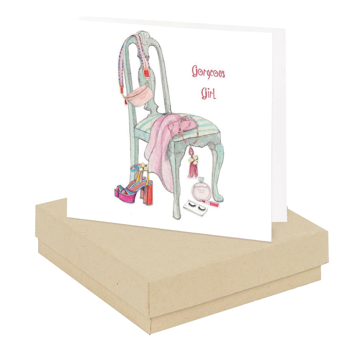 24K Gold Plated Sterling Silver Triple CZ stud Earrings on Chair & Shoes-Boxed Gift - Crumble and Core