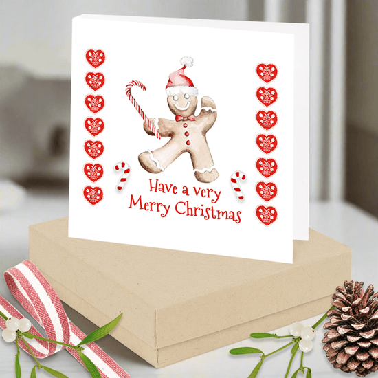 Sterling Silver Christmas Candy Cane Earrings Card and Gift Box - Crumble and Core