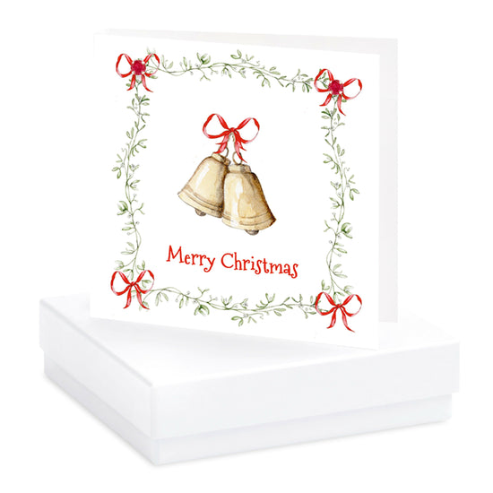 Sterling Silver Christmas Bells Earrings Card and Gift Box - Crumble and Core