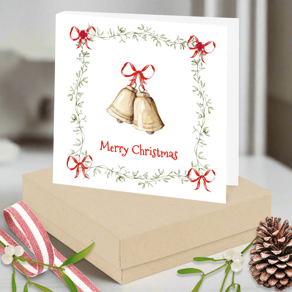 Sterling Silver Christmas Bells Earrings Card and Gift Box - Crumble and Core