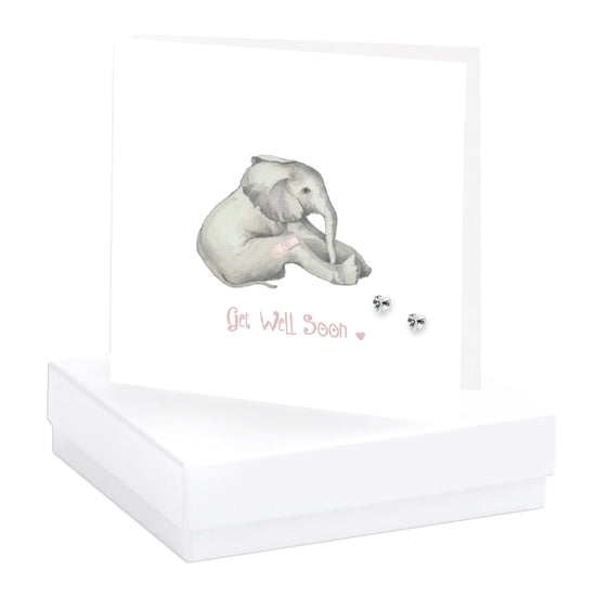 Sterling Silver Stud Earrings on Boxed Card - Get Well Soon Gift - Crumble and Core