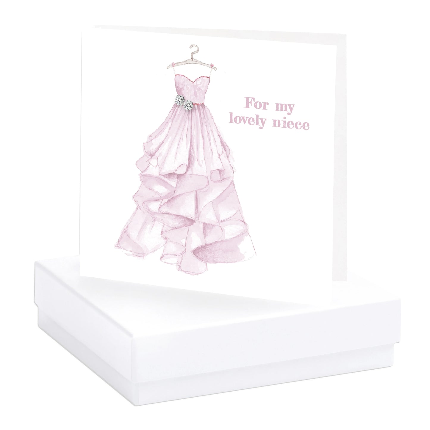 Sterling Silver Crystal Earrings Gift Card - Sparkle for a Special Niece - Crumble and Core