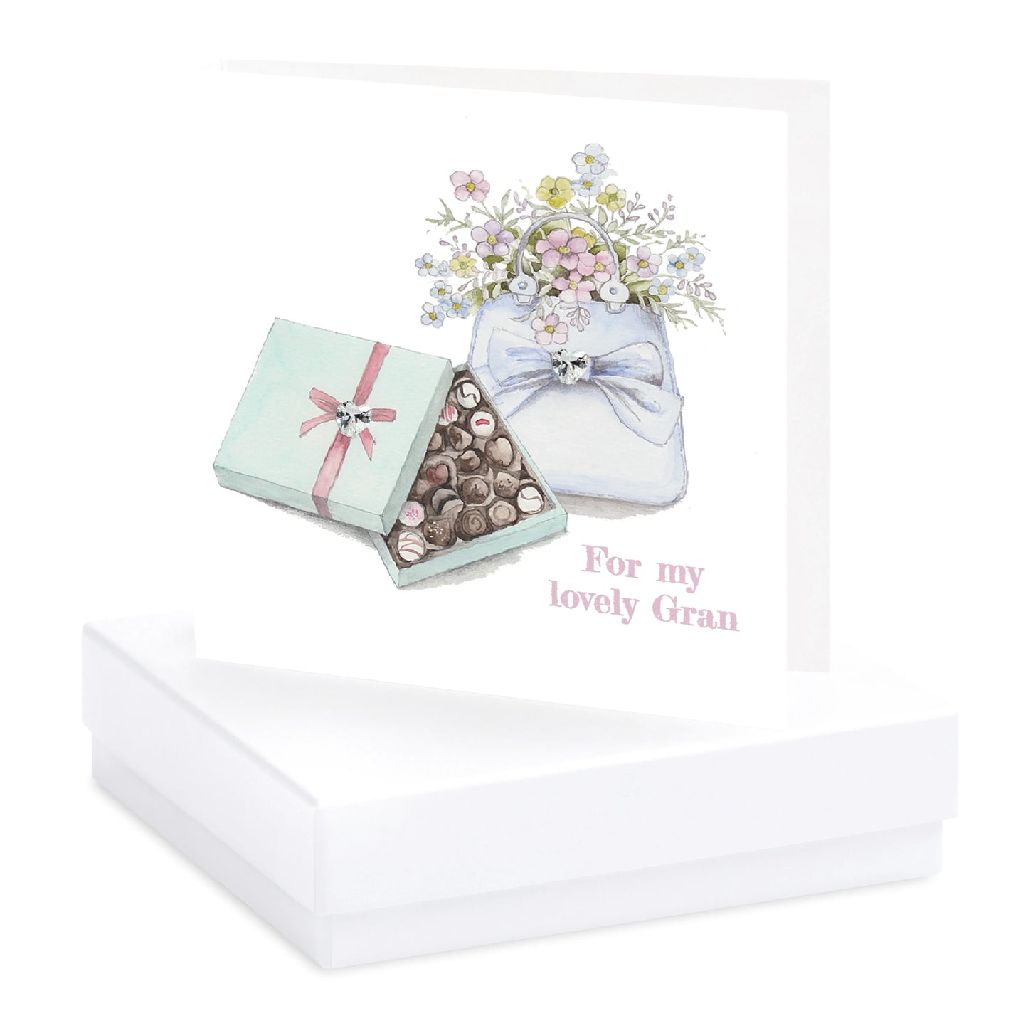 Sterling Silver Studs Gift Card - Sparkly Earrings for a Special Gran - Crumble and Core