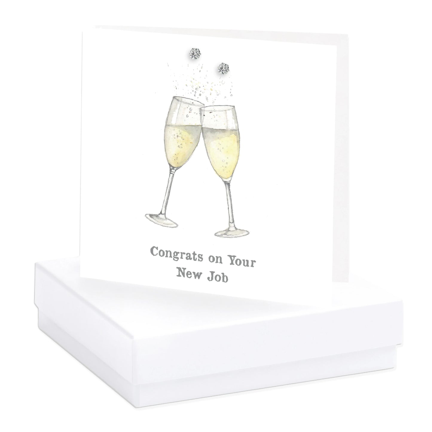 Sterling Silver Stud Earrings with New Job Card - Thoughtful New Job or Promotion Gift - Crumble and Core