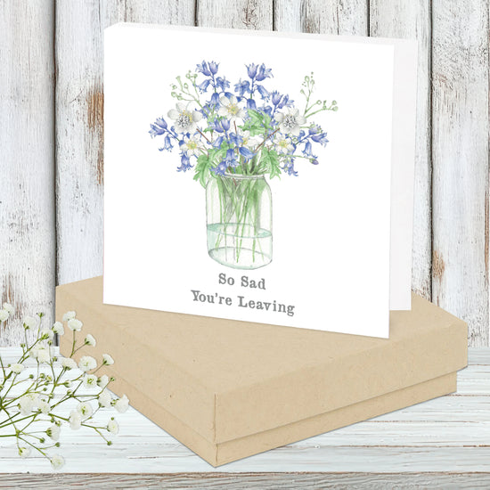 Sterling Silver Stud Earrings with Good Luck Card - Thoughtful Leaving Gift - Crumble and Core