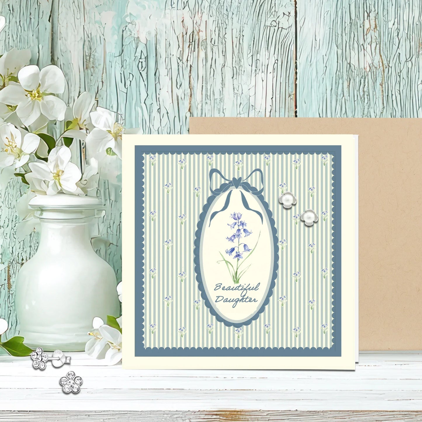 Sterling Silver Pearl Earrings – Delicate Flower Studs with Gift Box for Daughter Birthday