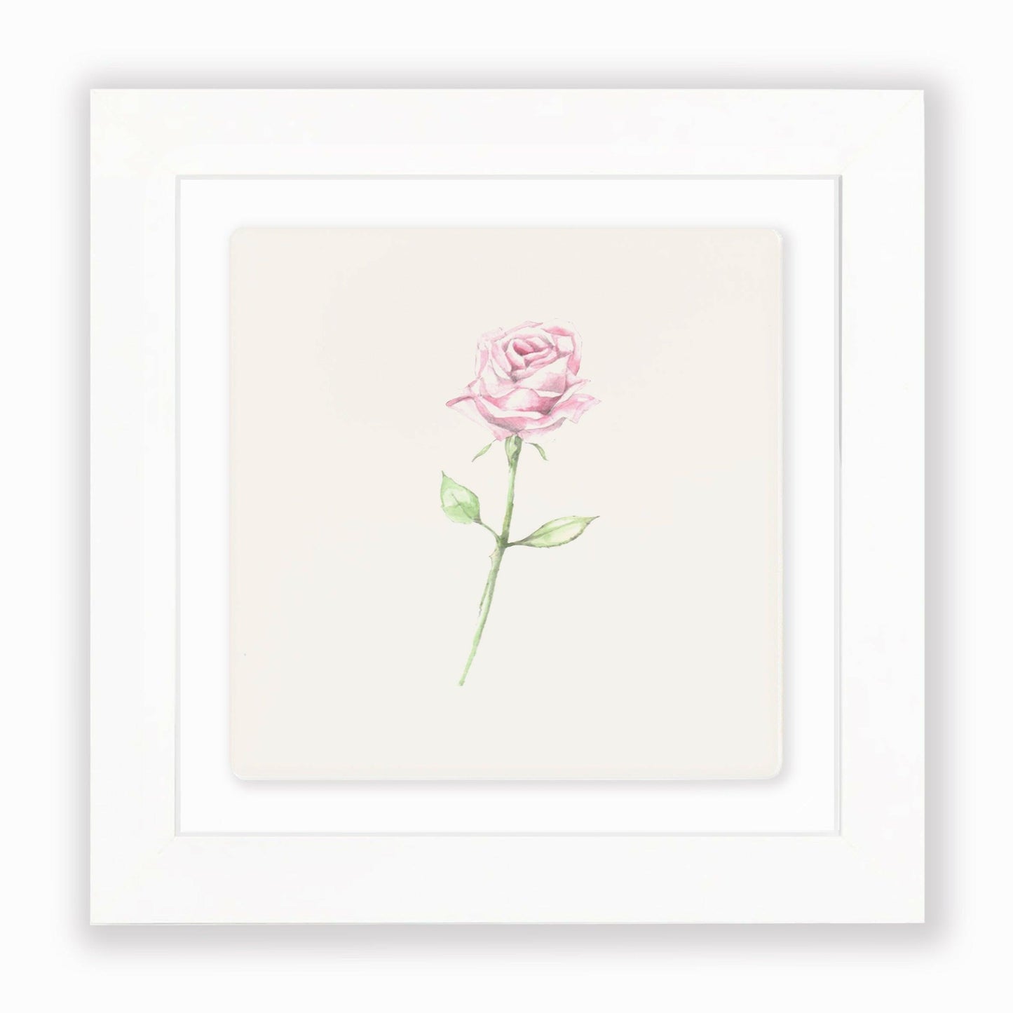 Hand Finished Ceramic Framed Tile Print - Rose Design - Home Decor - Gifts for Her - Crumble and Core