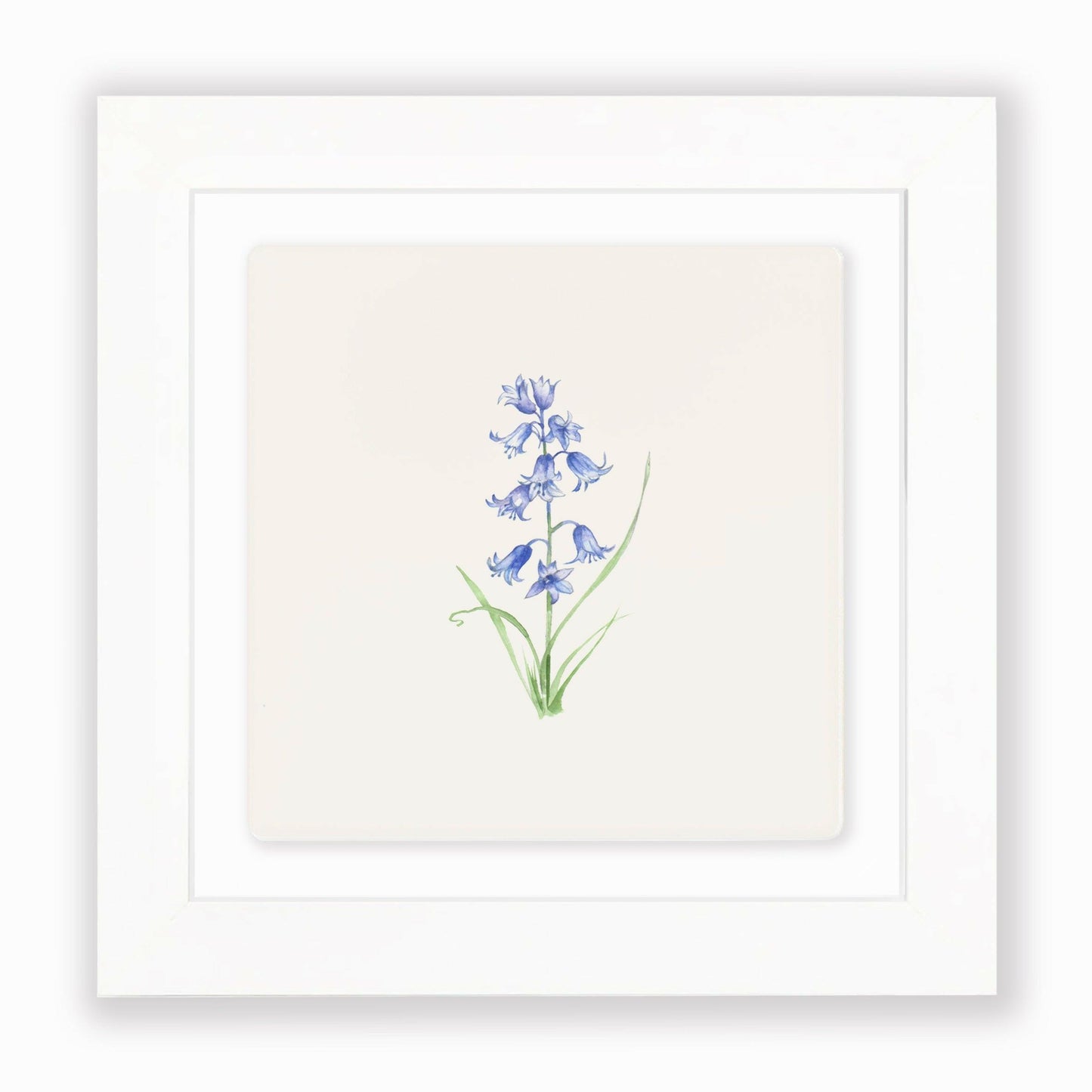 Hand Finished Ceramic Framed Tile Print - Bluebell Design - Home Decor - Gifts for Her - Crumble and Core