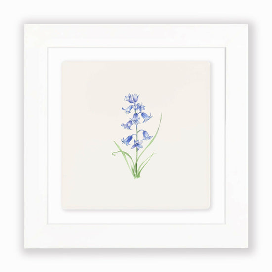 Hand Finished Ceramic Framed Tile Print - Bluebell Design - Home Decor - Gifts for Her - Crumble and Core
