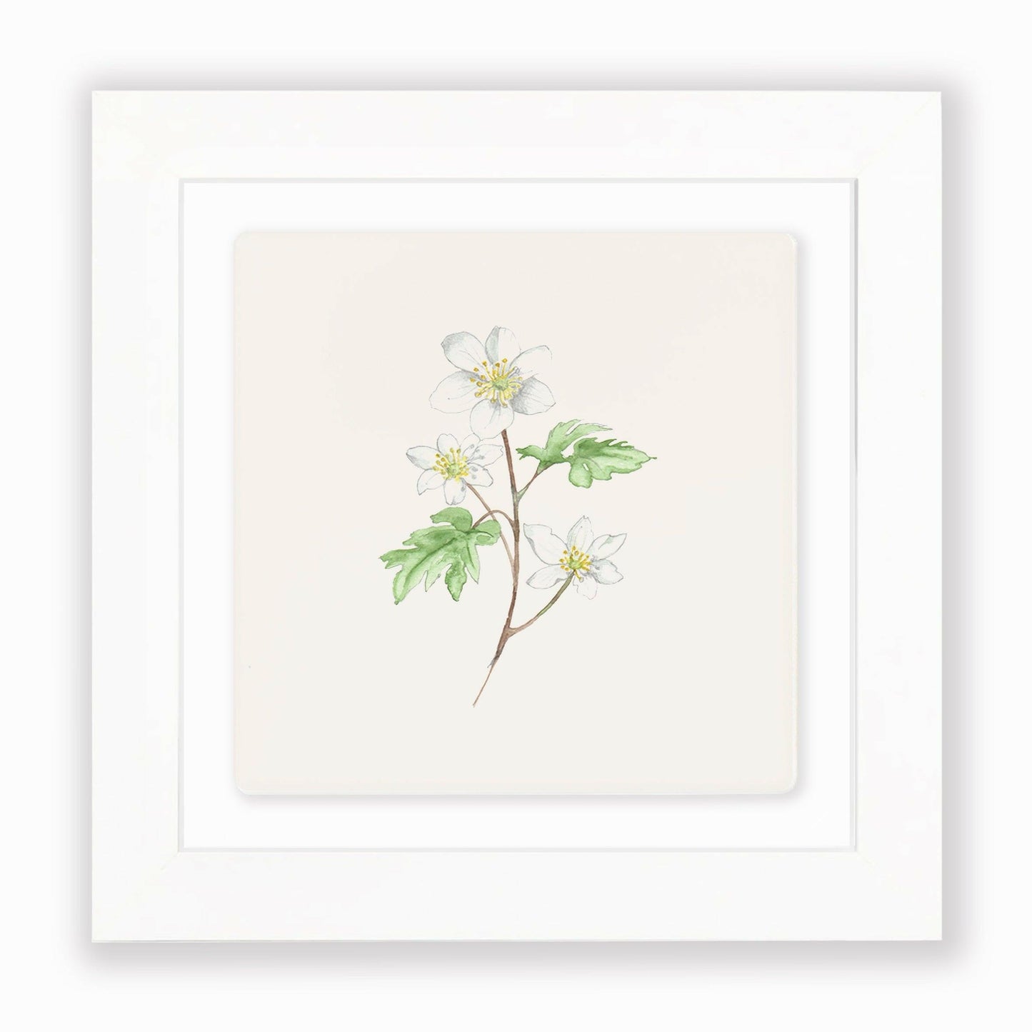 Hand Finished Ceramic Framed Tile Print - Anenome Design - Home Decor - Gifts for Her - Crumble and Core