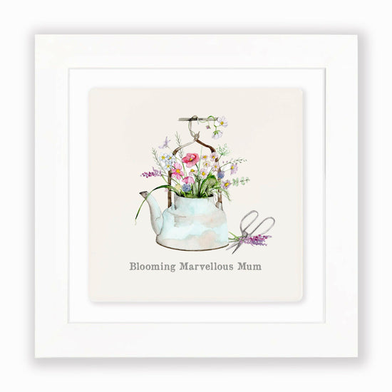 Hand Finished Ceramic Framed Tile Print - Kettle Marvellous Mum Design - Home Decor - Gifts for Her - Crumble and Core