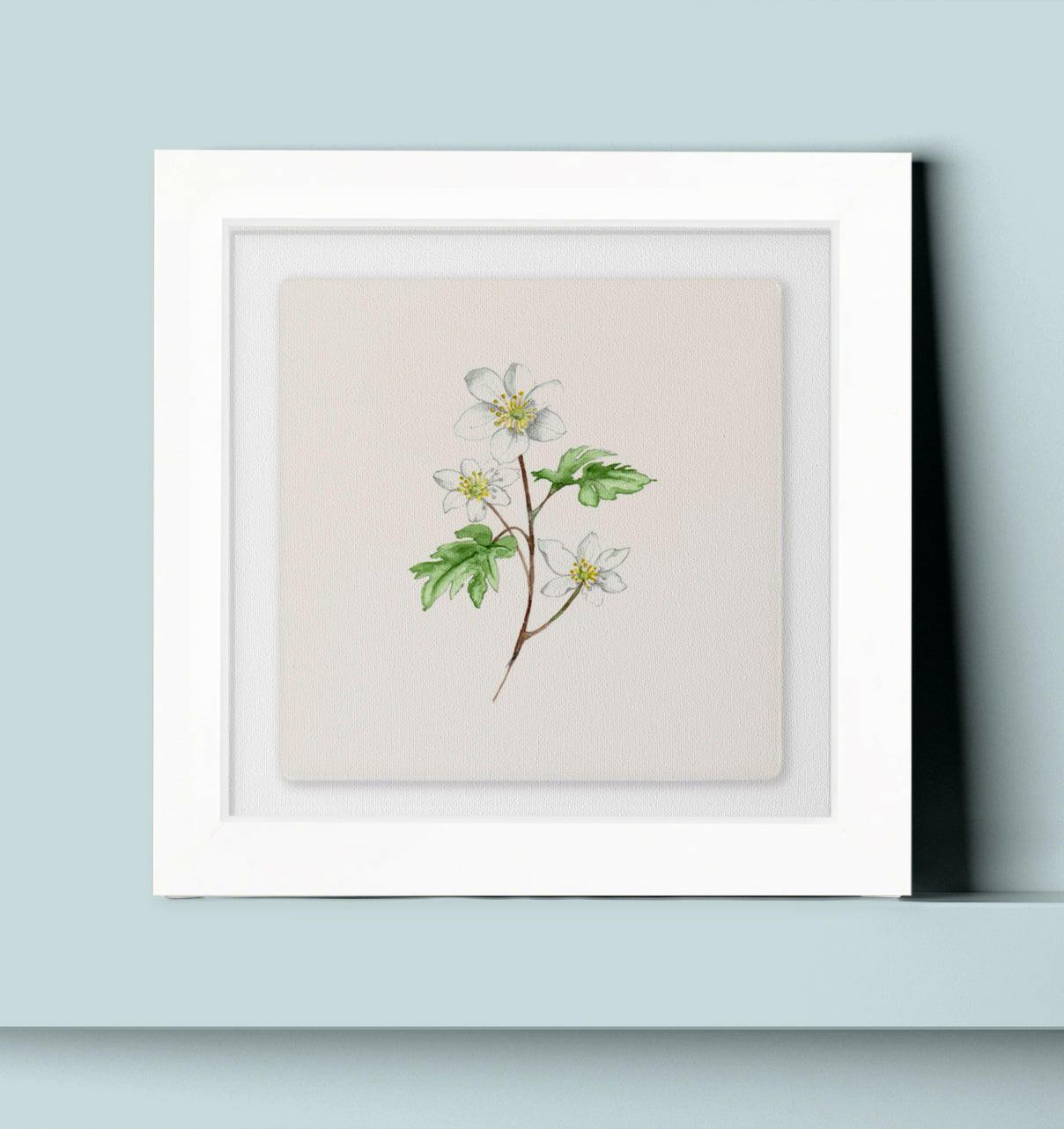 Hand Finished Ceramic Framed Tile Print - Anenome Design - Home Decor - Gifts for Her - Crumble and Core