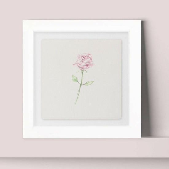 Hand Finished Ceramic Framed Tile Print - Rose Design - Home Decor - Gifts for Her - Crumble and Core