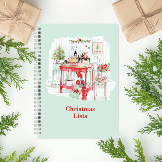 Christmas Baking Wire Bound Notebook - Festive Holiday Design - Crumble and Core