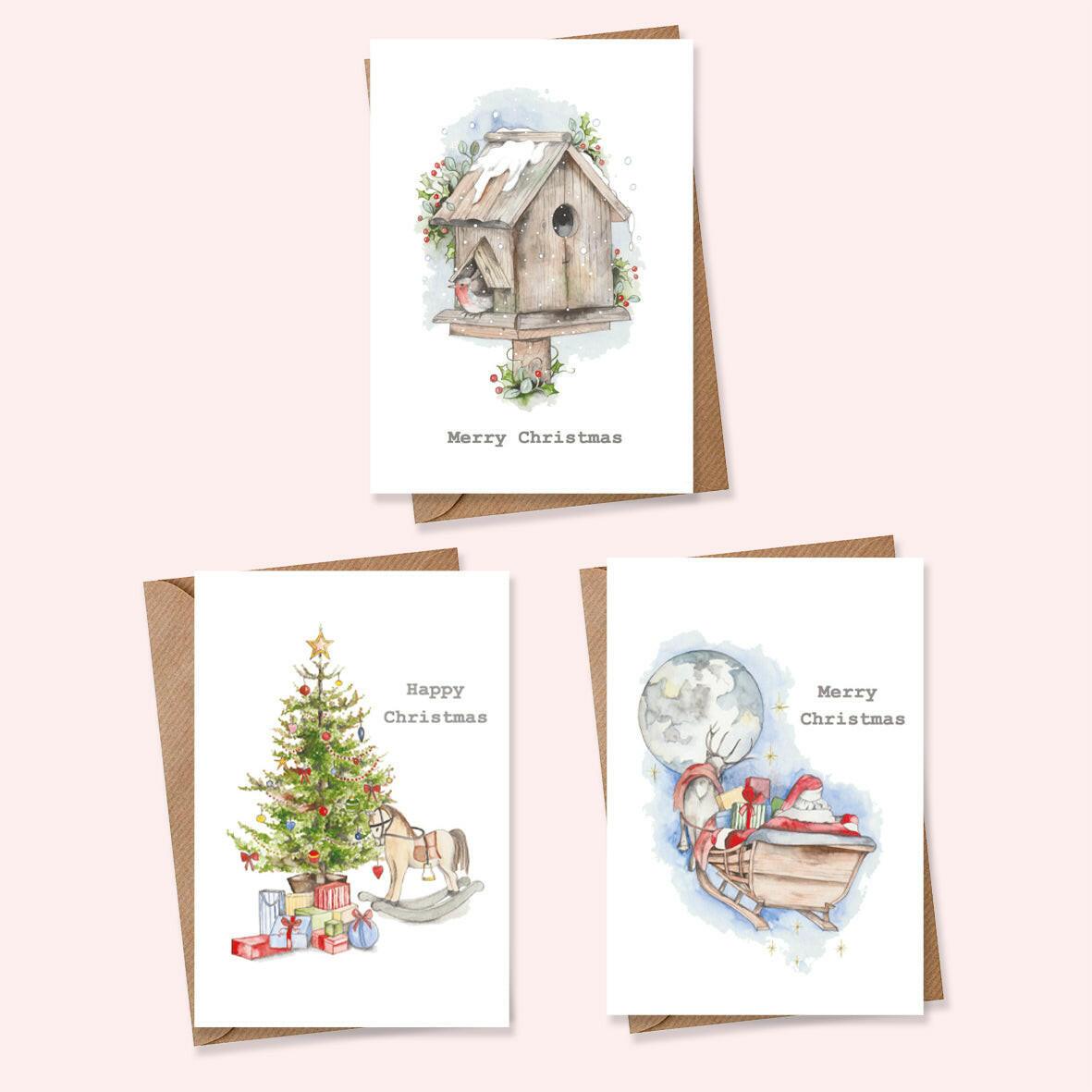 Boxed Christmas Pack 4 of Assorted A6 Cards - Crumble and Core