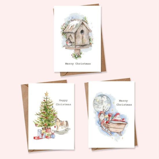 Boxed Christmas Pack 4 of Assorted A6 Cards - Crumble and Core