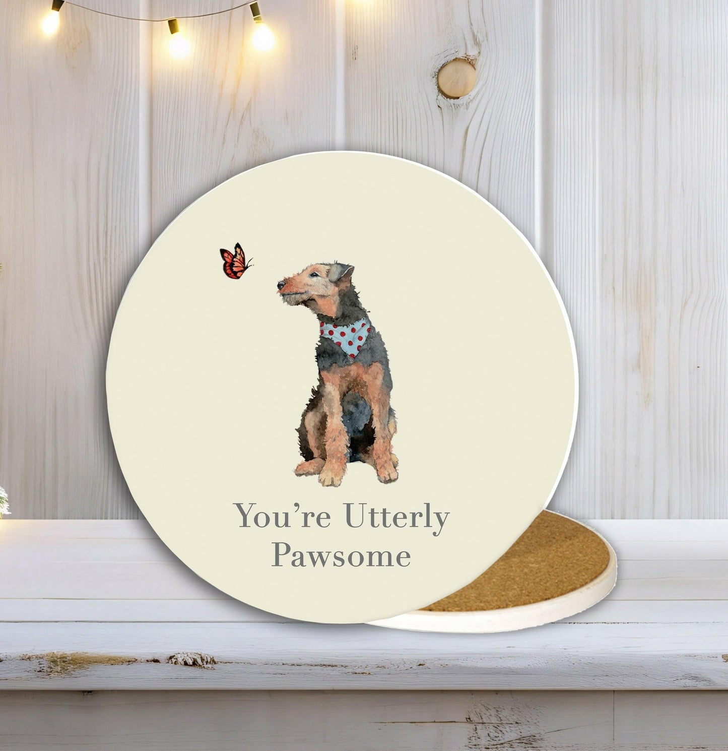 Ceramic Coaster - Cute Dog-Themed Home Decor - Dog Lover Thank You Gift - Crumble and Core
