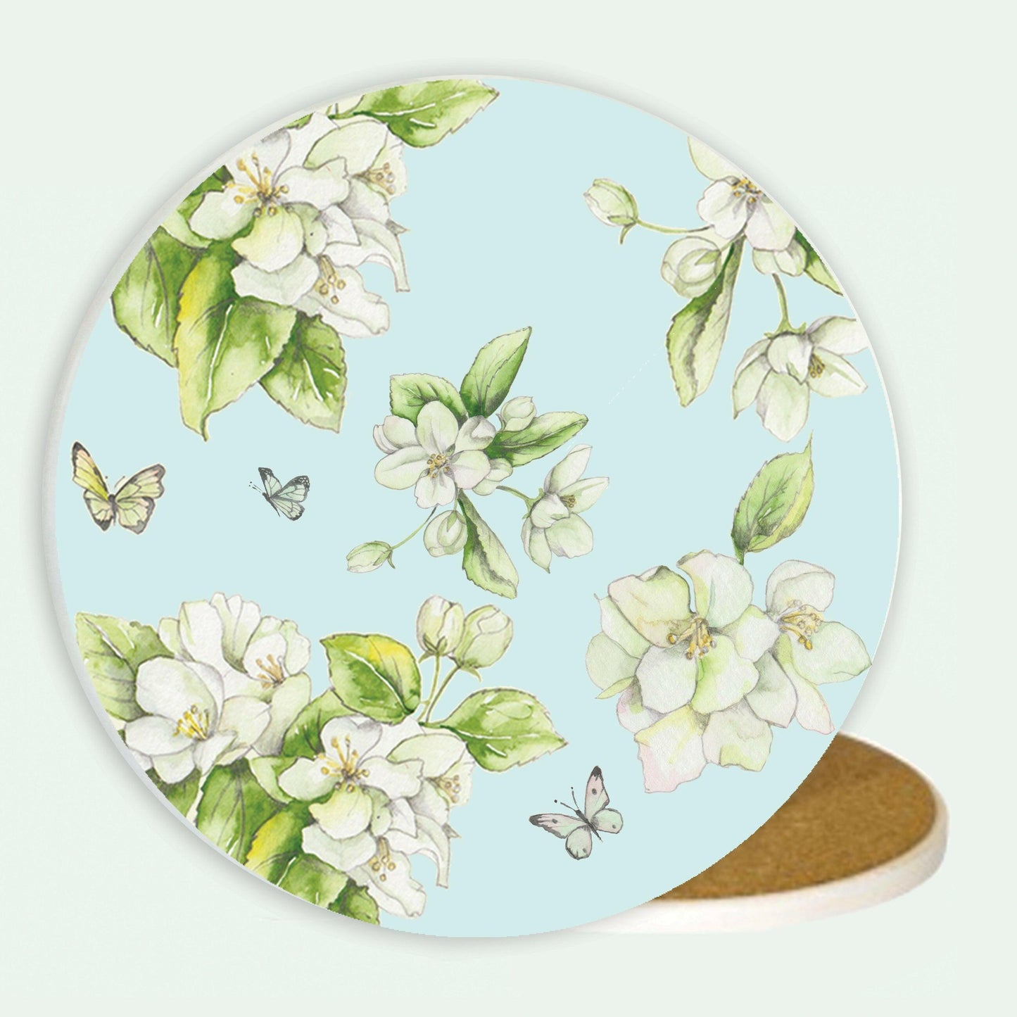 Ceramic Coaster - Floral Elegant Home Decor - Gift for Her - Crumble and Core