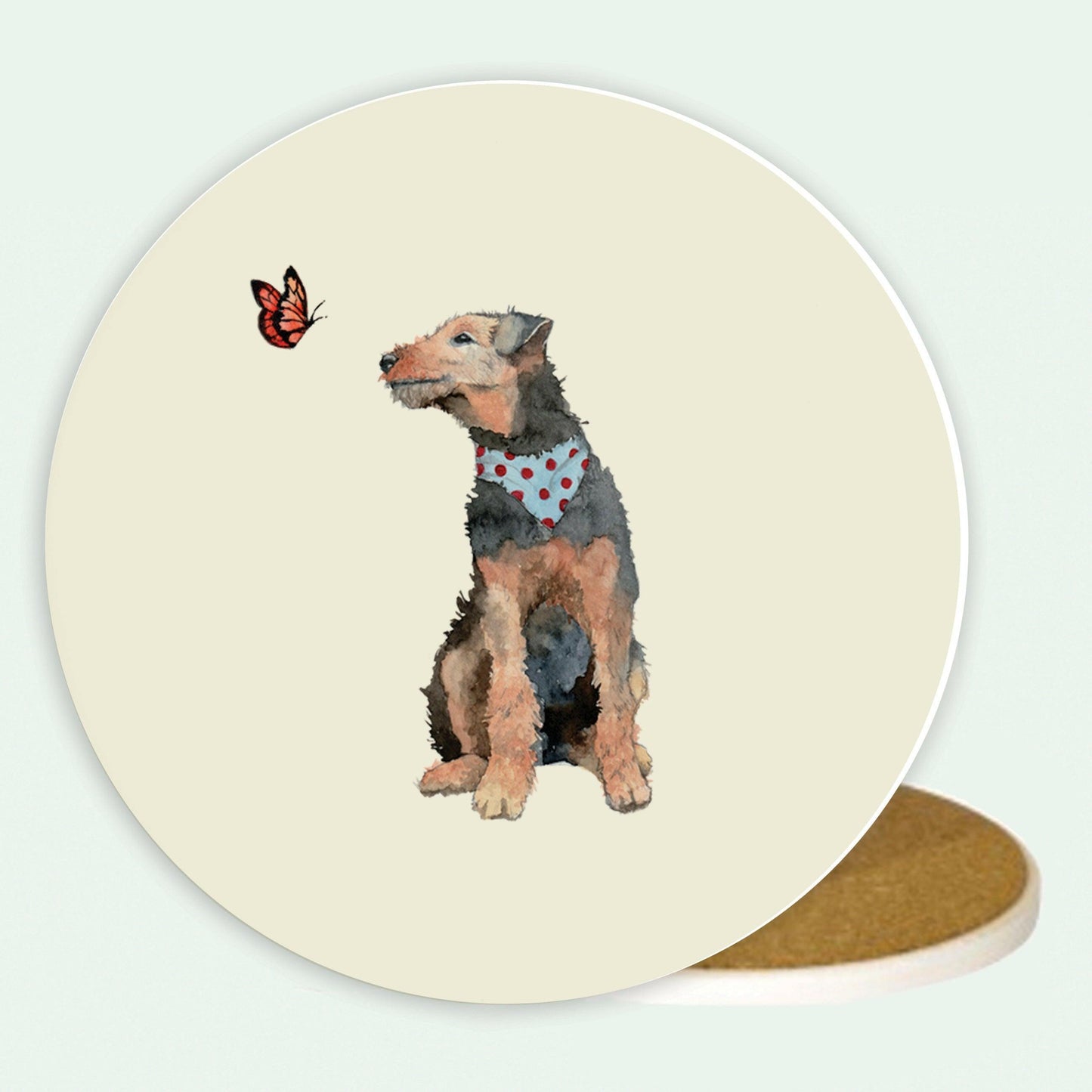 Ceramic Coaster - Cute Dog Design - Pet Lovers and Dog Themed Gifts - Crumble and Core