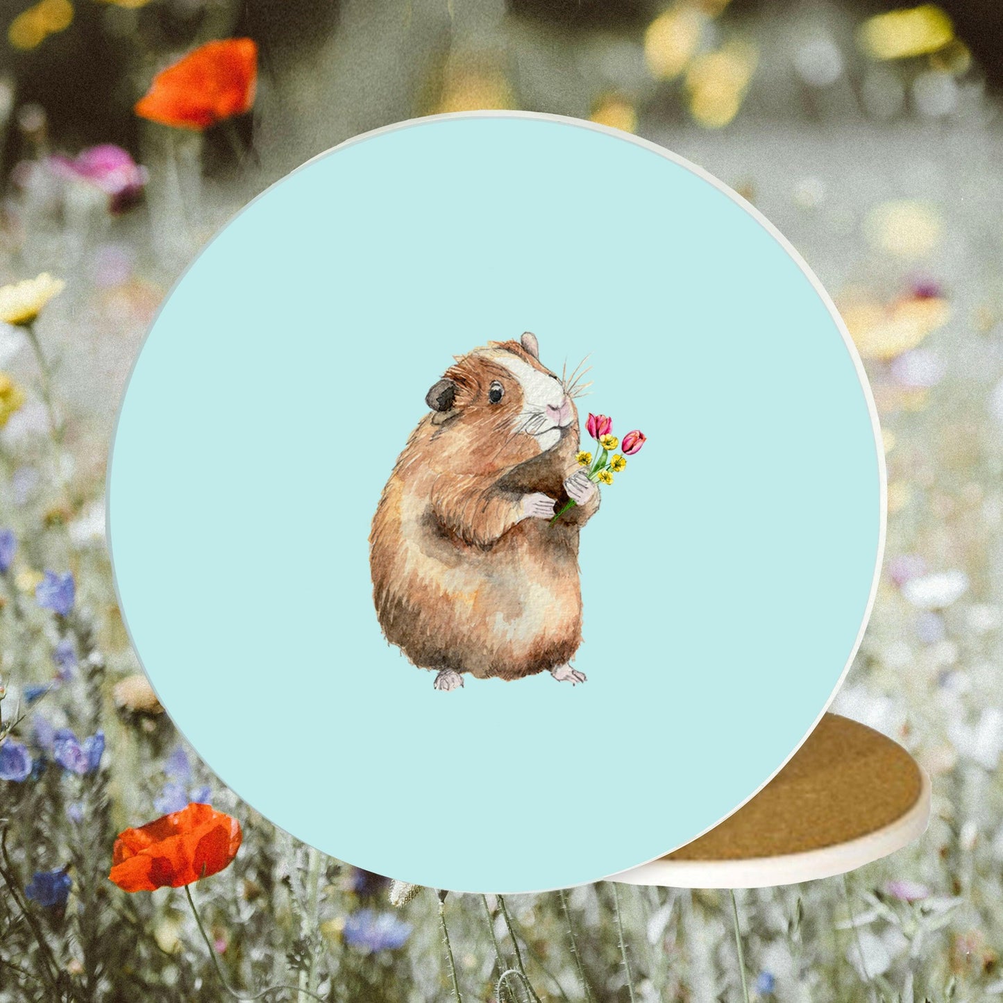 Ceramic Coaster - Cute Home Decor and Gift for Guinea Pig Lovers - Crumble and Core