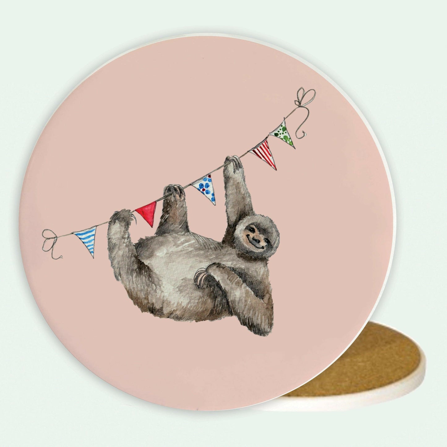 Ceramic Coaster - Cute Drinkware - Ideal Home Gift - Sloth Gift - Crumble and Core