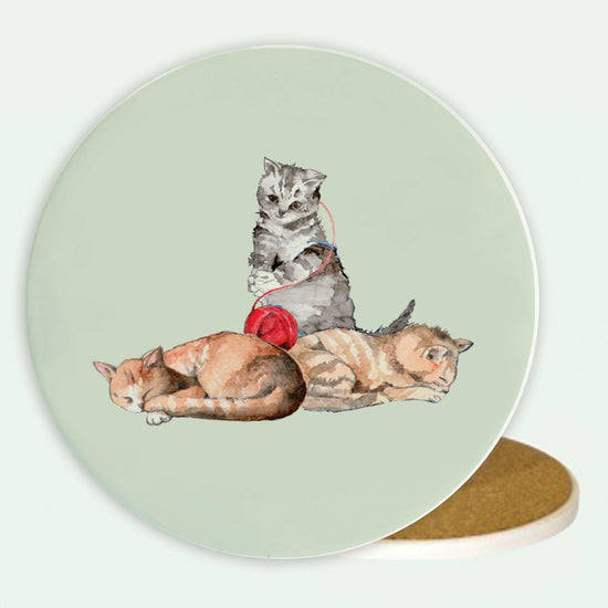 Ceramic Coaster - Perfect for Cat Lovers - Cat Gift - Crumble and Core