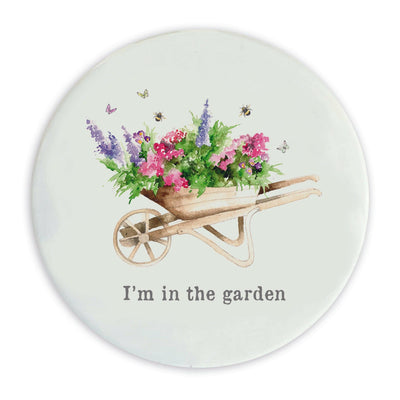 Ceramic Coaster - Garden Wheelbarrow Design - Charming Garden Decor - Gardeners Gift - Crumble and Core