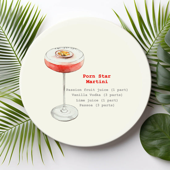 Ceramic Coaster - Cocktail Recipe - Gift for Cocktail Lovers - Crumble and Core